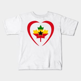 Ghanaian Canadian Multinational Patriot Flag Series (Heart) Kids T-Shirt